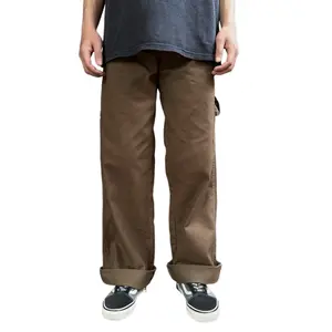 Celana Carpenter YS Losse Fit Chino Mocca - Cotton Twill Sueding, Non Stretch, Resleting Anti Karat - Loose, Nyaman Trend Fomo Panjang Kerja Keren