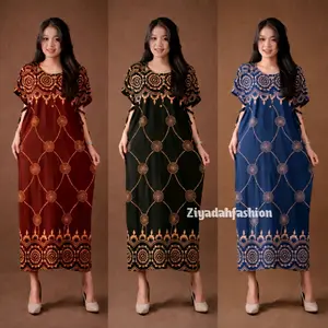Daster Jumbo Motif Terbaru Adem Nyaman Dress Wanita Tali Samping Busui Kancing Depan