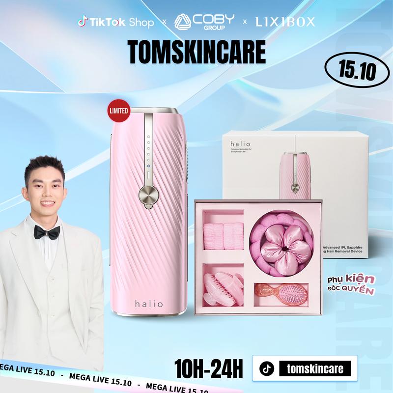[KOL] Máy Triệt Lông Lạnh Sapphire Halio InfinityGlow Advanced IPL Sapphire Cooling Hair Removal Device Kèm Set Gift - Soft Pink