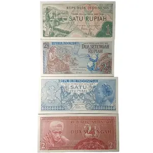 Koleksi Uang Kuno 1rp & 2½rp Sandang pangan dan  suku bangsa (KONDISI GRES/BARU) 4 Lembar