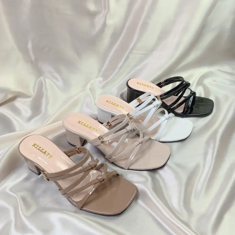 FS HEELS sandal hak tahu wanita kondangan pernikahan casual elegan Hak Setengah (3-5 cm) 0