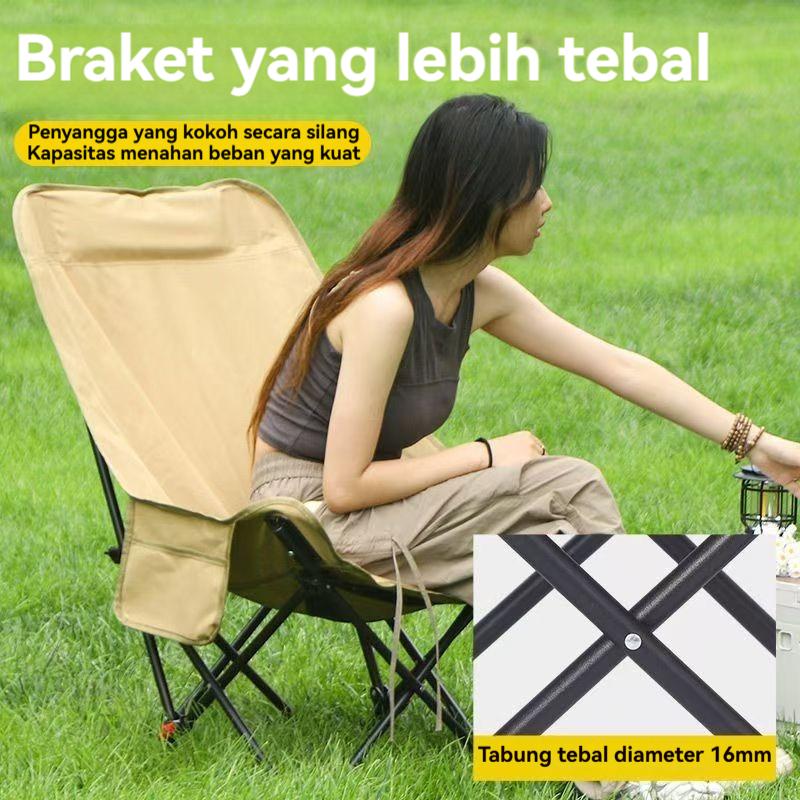 OKGO Kursi Lipat Camping Kursi Malas Camping Kursi Lipat Pancing Camping Fishing Chair High Back Folding Chair Outdoor Outdoor bahan oxford  furnitur berkemah metal garansi produsen  warna polos beige baja karbon tinggi 7