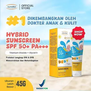 Airongsie Sunscreen UVA UVB anak Kids Spf50+ PA+++ 45ML Bundling  2pcs Jam Waterproof Bayi & Anak Daily 45 ML