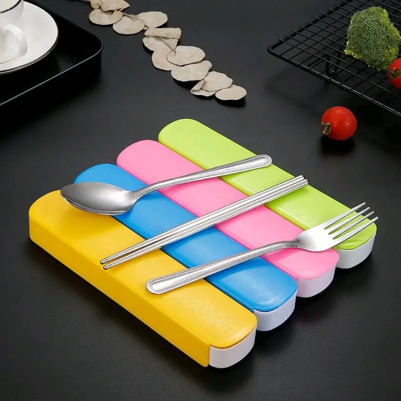 0[TERMURAH]Sendok Garpu Sumpit set portable / set alat makan travel 0