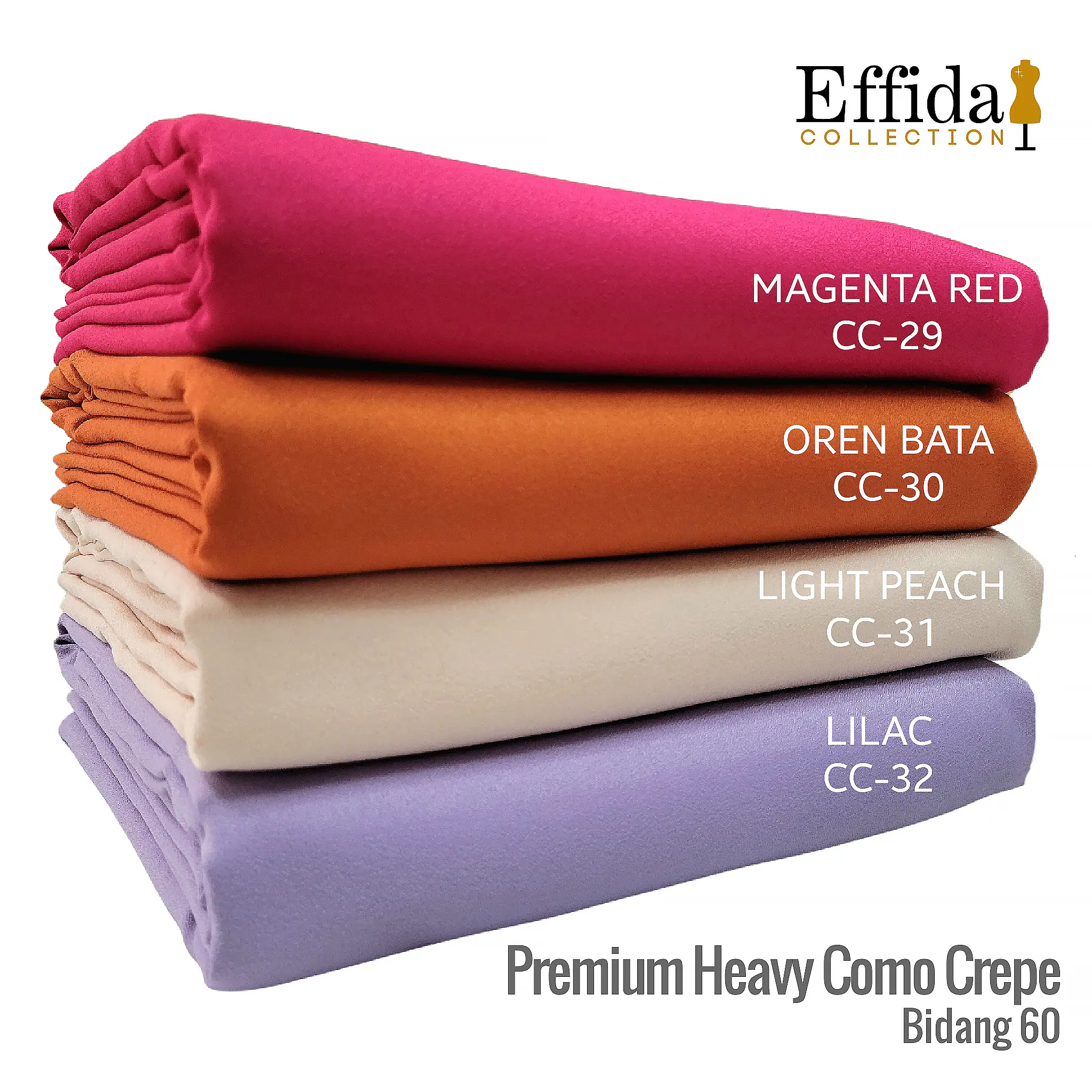 Kain Pasang Premium Como Crepe Bidang 60 (Harga Dari ½ Meter)