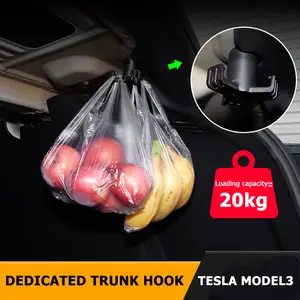 2pcs Car Trunk Hook For Tesla model 3 20kg Trunk Grocery Bag Hook