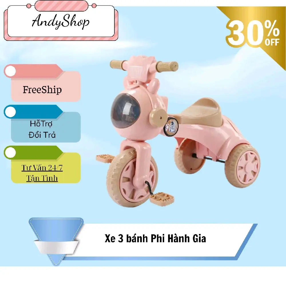 Xe 3 bánh Phi Hành Gia có nhạc + đèn Led