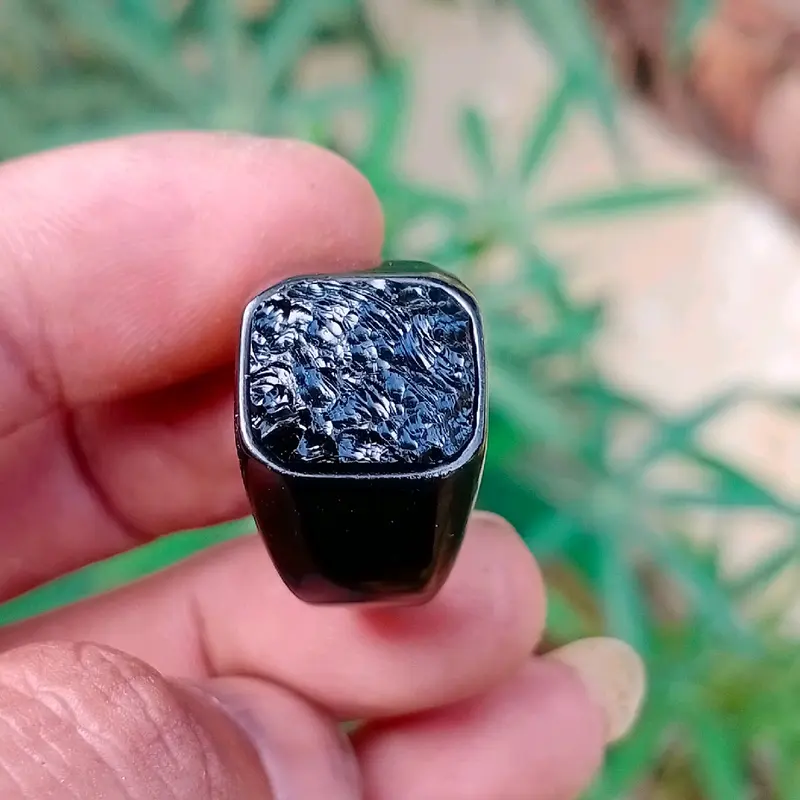 cincin batu satam original belitung meteor tektite 1