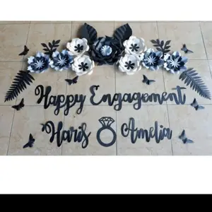 Ready paper flower dekorasi bunga kertas engagement wedding anniversary aqiqah hiasan ruangan backdrop lamaran background tunangan