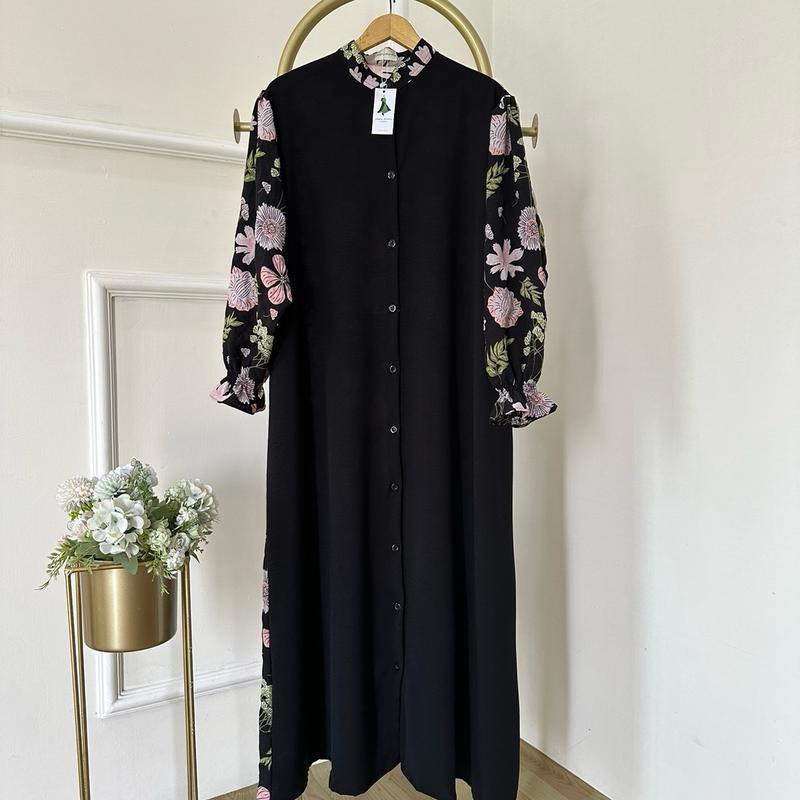GALERYSISCHA Abrina Dress Gamis Wanita || Jenna Crinkle Lembut Nyaman Oversize Simple 2