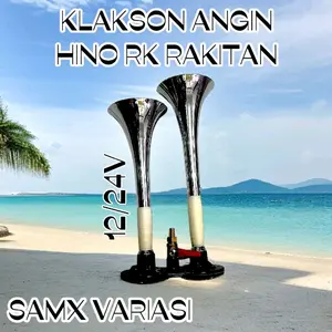 Klakson Angin Hino RK Rakitan Made In Indonesia Free Kran Angin Hato 1/4 Include Baut 12/24Volt Suara Mantap