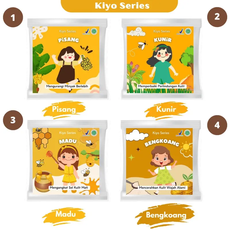 ￼(PROMO) Masker Wajah Organik/Masker Organik BPOM/Masker Anak Kiyo Series 6