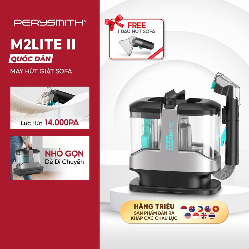  PerySmith Máy Giặt Sofa M2Lite CleanPro II Công Suất Cao 14.000PA Hút Giặt Vệ Sinh Sofa Nệm Thảm Rèm Gấu Bông Bảo Hành 1 Năm Nhẹ Nhàng Dễ Di Chuyển 