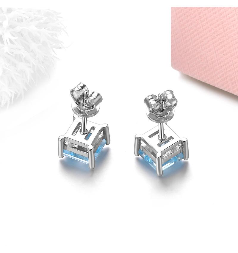 Product Introduction of Natural Sky Blue Topaz Sterling Silver Stud Earring 2.8 Carats Genuine Topaz Daily Fine Jewelry Style S925 Gifts for Women 3