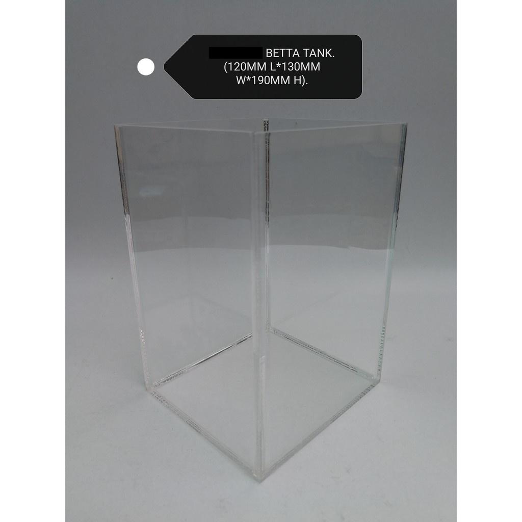 Acrylic Betta Aquarium Fish Tank 12cm x 13cm x 19cm Ikan Akuarium