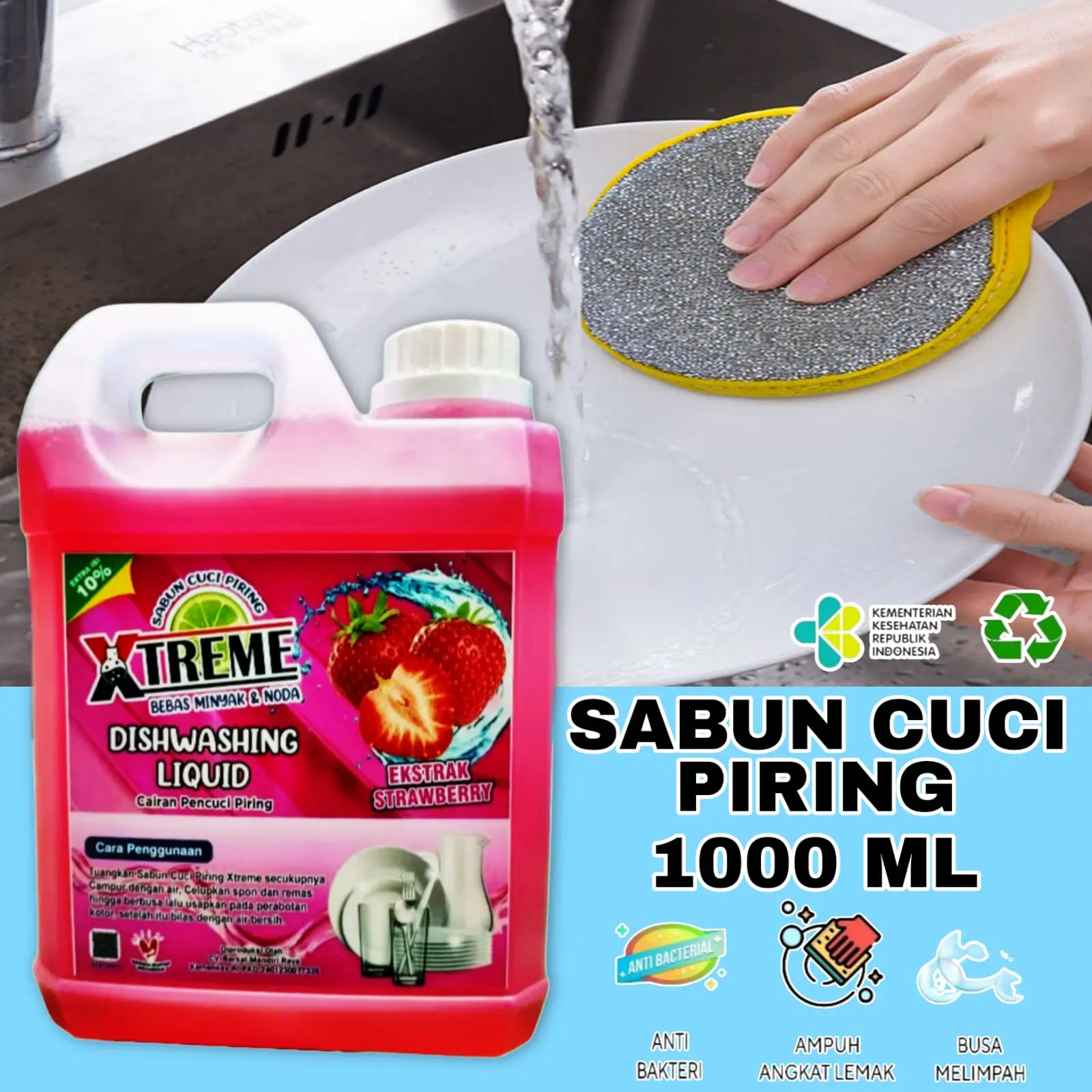 Sabun Cuci Piring 1 Liter Dish Washing Ampuh Angkat Lemak Pada Piring