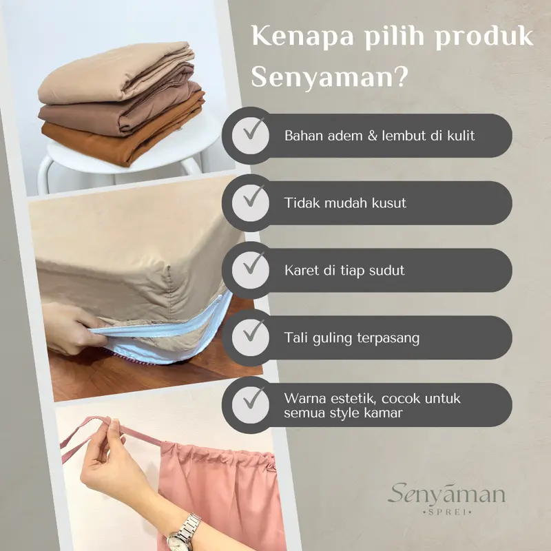 Senyaman - Sprei Set Single Collection 120x200 Tinggi 25 cm Bahan Microtex 2