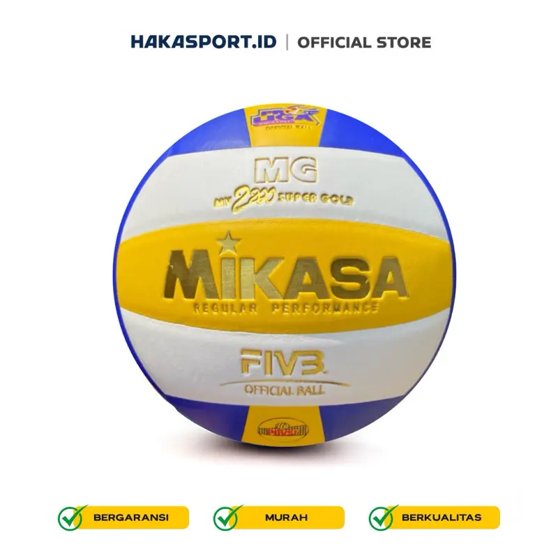 Mikasa Supergold MV2200 Grade Original Bola Voli Press Mesin Soft Touch Tournament Ball Outdoor