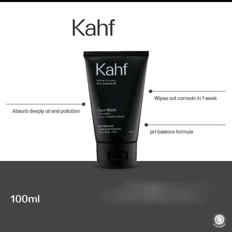 ￼Kahf Triple Action Oil and Comedo Defense Face Wash 100 ml - Facial Komedo 1