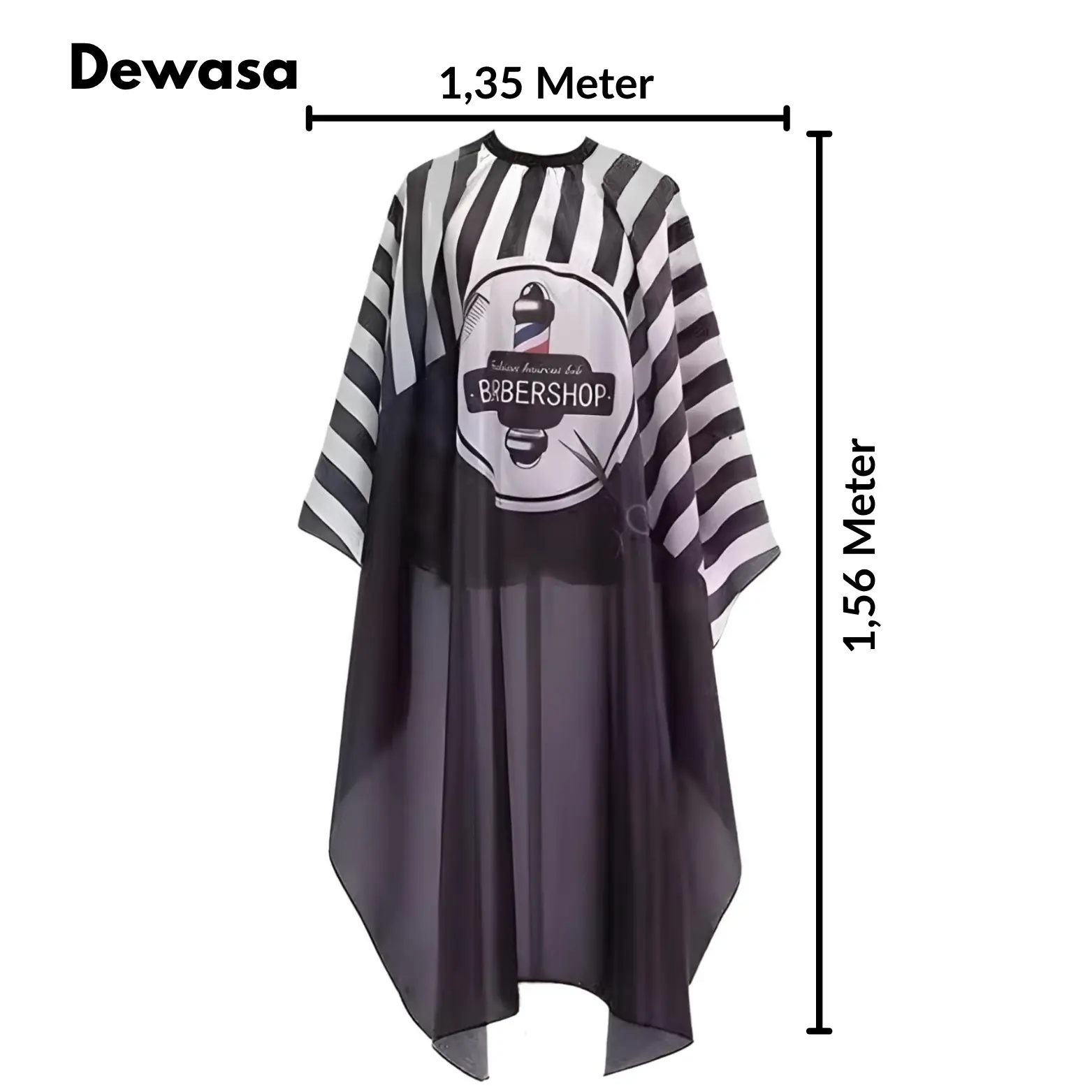 10. Hitam Garis Hitam Putih Motif Barber