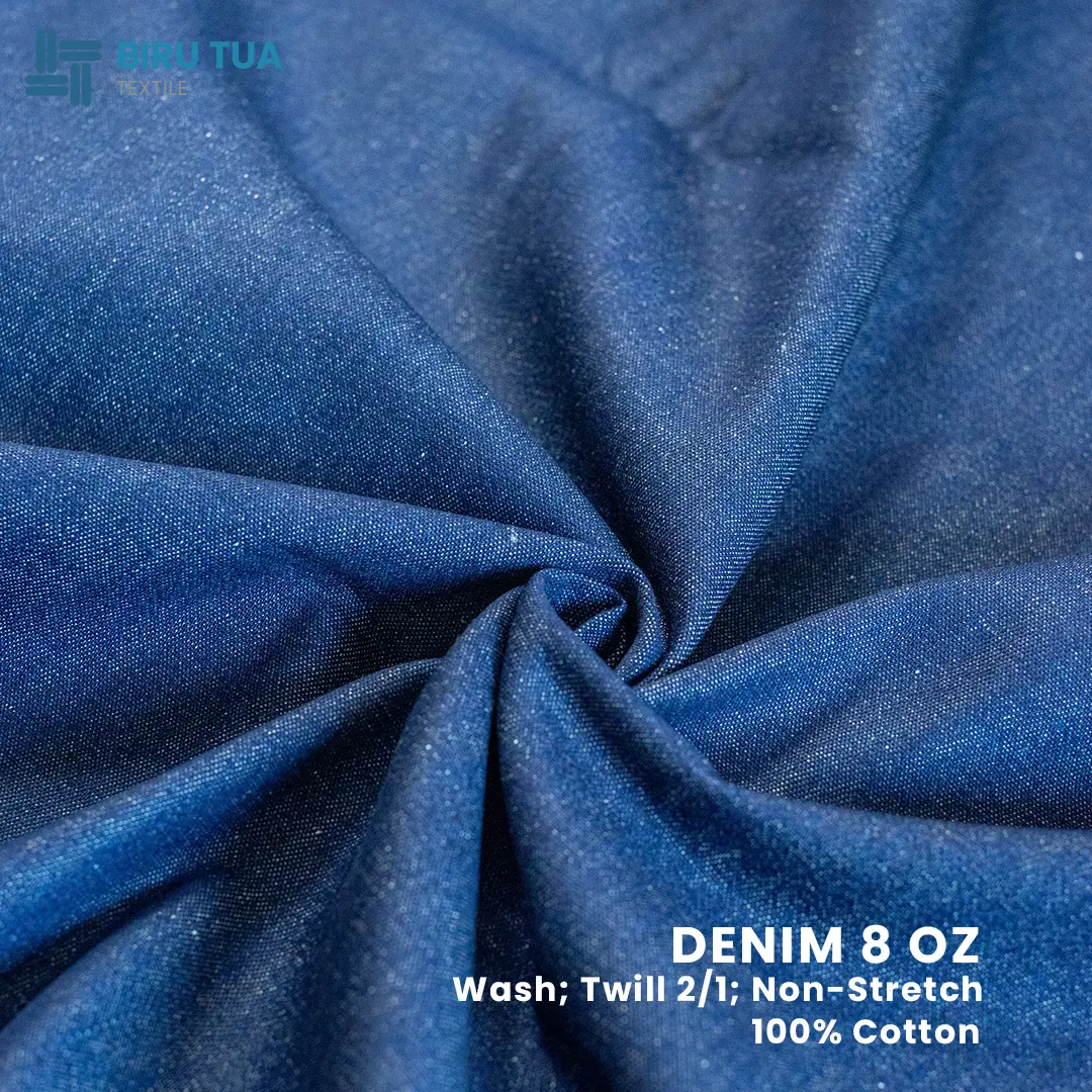 Bahan Blue Jeans 8 Oz | washed / non stretch / Kain Denim - 0,5 YARD (45 cm)