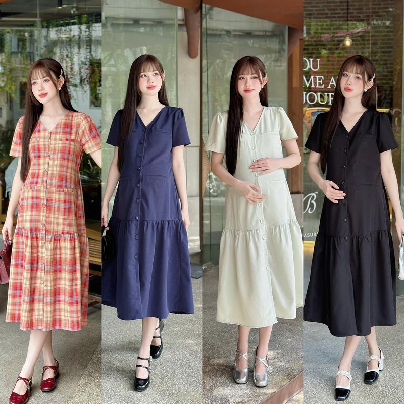 [Mami] Đầm Bầu Váy Bầu Dáng Suông chân cá 4 màu siêu mát cho mùa hè, thiết kế by mami dáng dài