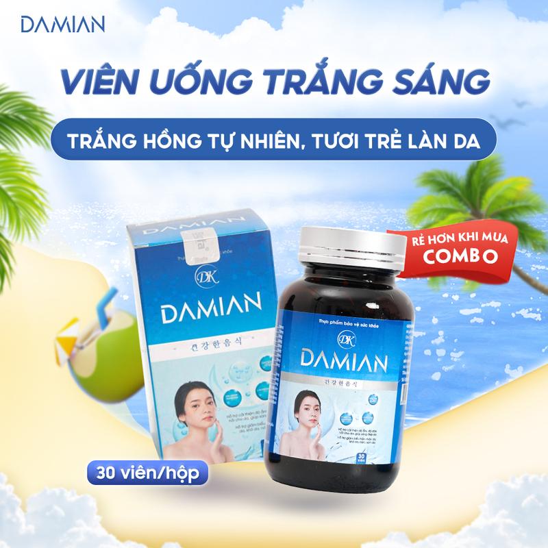 Viên uống hỗ trợ trắng da Damian 30 viên/hộp - hỗ trợ tăng collagen, hỗ trợ giảm quá trình lão hóa