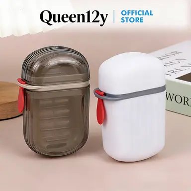 (Queen12y) Kotak Penyimpanan Sabun Batang Portabel H1067 Tahan Air Wadah Sabun Travel Anti Bocor