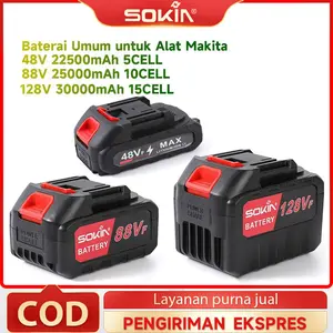 SOKIN New Baterai Litium 48/88/128V Aksesoris For Lithium Tools / LXT Baterai Cordless Baterai Pengganti Baru