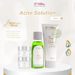 JGLOW ACNE SOLUTION 100% ORIGINAL / PERAWAT KULIT WAJAH BERJERAWAT SERTA BRUNTUSAN