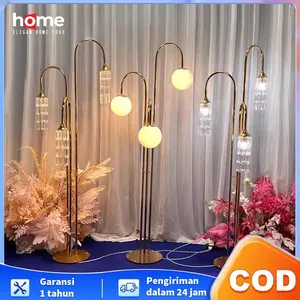 E.Home 1 SET\2 SET Lampu Dekorasi Pelaminan Rumbai Lampu Dekorasi Wedding 150cm Standing Lampu Dekorasi Lampu Hiasan Dekorasi Cabang Event Wedding Mewah Pelaminan Dan Home Dekor (Cahaya Warm White) Besi