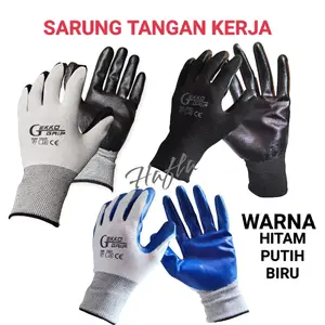 3 Pasang Sarung Tangan Kerja Proyek Karet Antislip Gekko Latex Tebal Nyaman dipakai Sarung Tangan Pengaman Benda Tajam