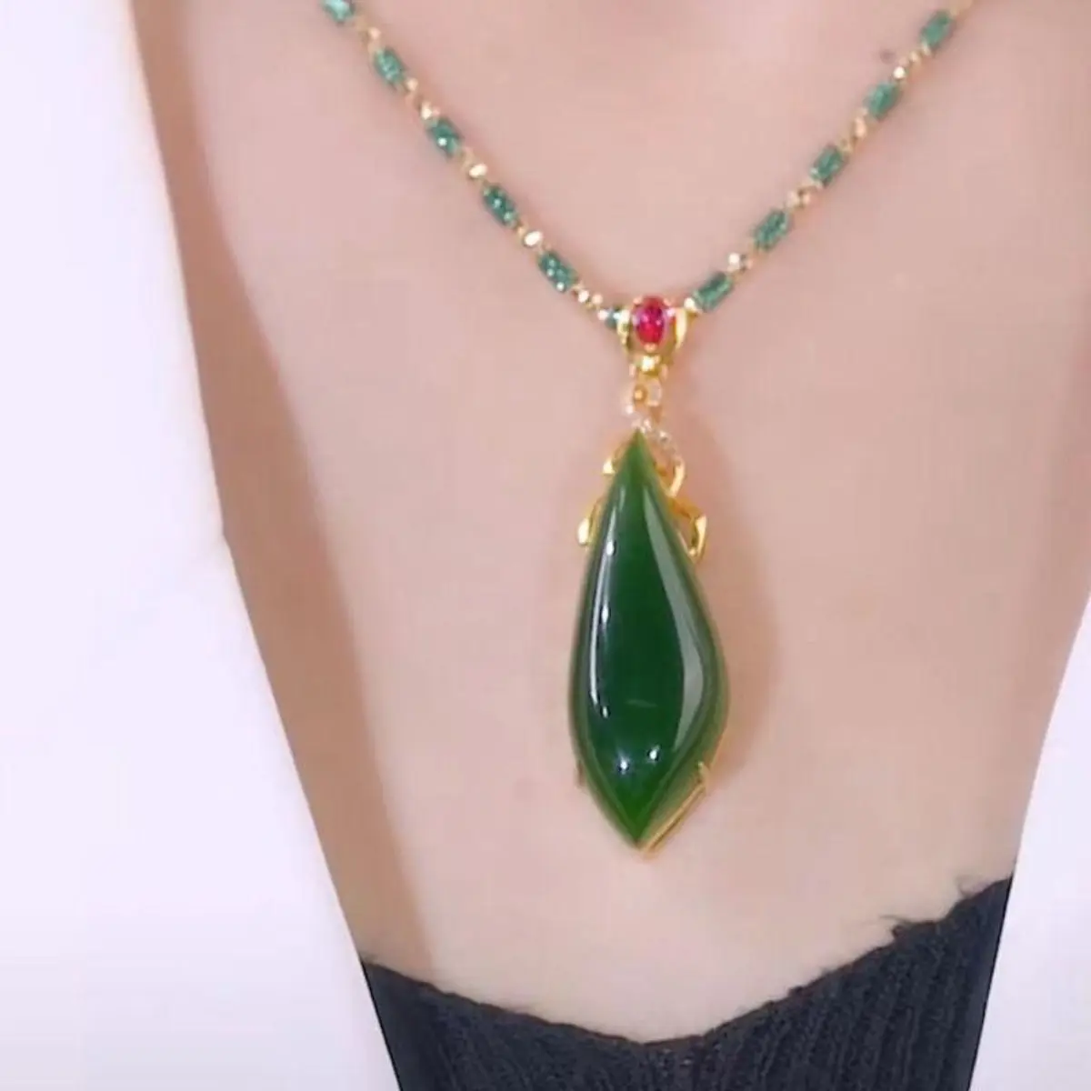 Vòng Cổ Mặt Dây Chuyền Hình Giọt Nước Bằng Tre Cổ Điển Cho Nữ, Quà Tặng Ngày Của Mẹ