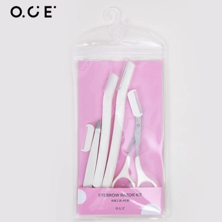 Bộ dụng cụ trang điểm OCE Kéo tỉa lông mày chuyên dụng cho nữ bộ dụng cụ trang điểm 4 món