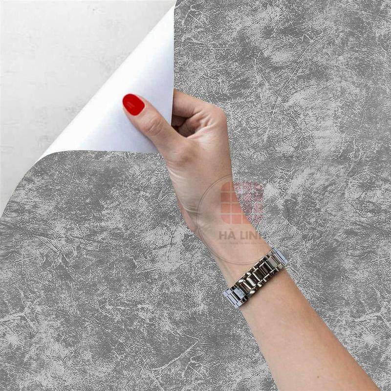 Giấy dán tường màu xi măng bê tông xám cuộn 10mx45cm , decal dán tường giả xi…