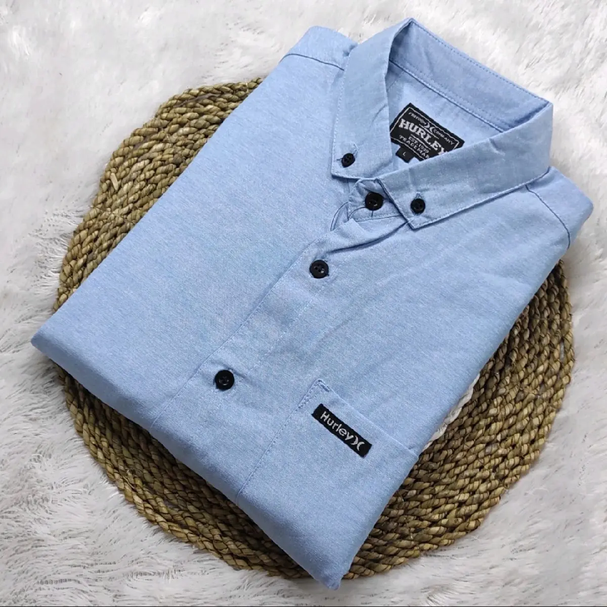 Kemeja polos pria lengan pendek Casual Biru Formal Nyaman Pesta Santai Katun  Panjang  Putih Maroon Hitam Tangan Navy