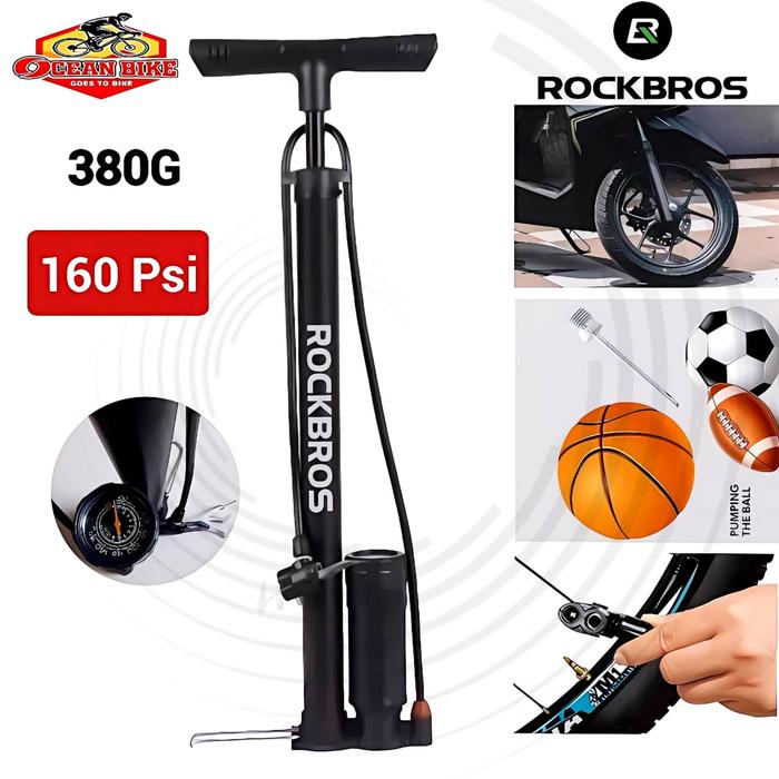 Gambar Pompa ban Sepeda motor Bola Rockbros 380G presta Schrader 160 Psi dari Ocean Bike Official Kota Administrasi Jakarta Barat Tokopedia