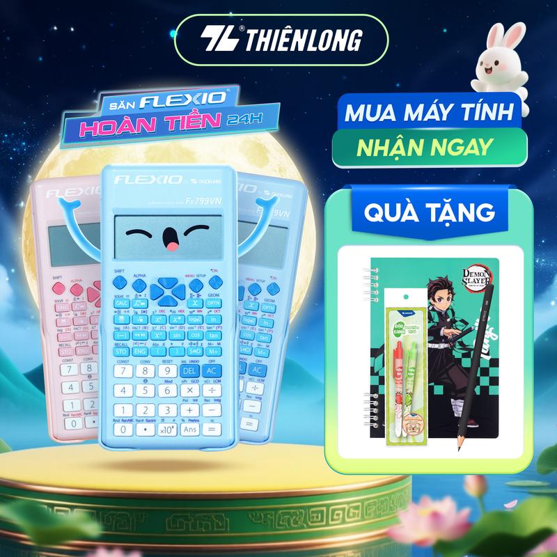 Máy tính khoa học Thiên Long Flexio Fx799VN, 4 màu pastel mới, bảo hành 7 năm, 1 đổi 1 trong 1 năm đầu