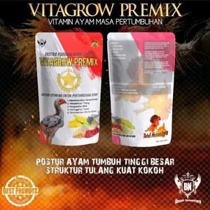 VITAGROW PREMIX Kemasan 200Gram  Merupakan campuran pakan ayam