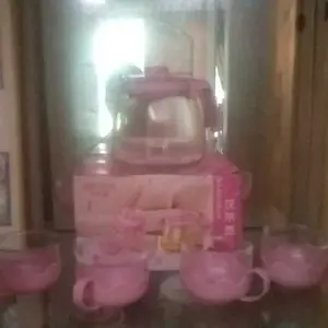 Teapot set 5 in 1/teko set cangkir/teko set kopi/hampers/kado/teko set gelas murah Cangkir Plastik Stainless Kaca Teh