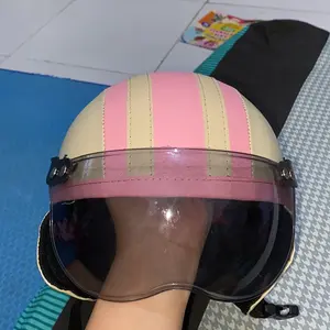 JoyKidz - Helm Chips Anak Cream Pink/Biru Muda Usia 1-5 Tahun