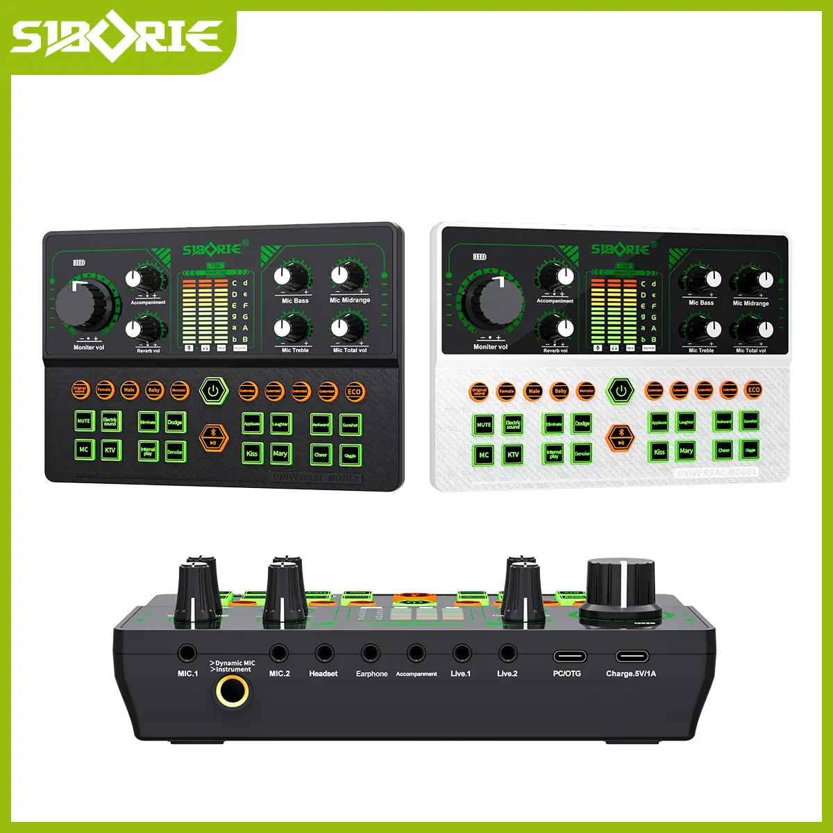 Siborie F996 Sound Card asli Dengan iringan nirkabel Bluetooth Soundcard Cocok Live Streaming Karaoke Rekaman Suara