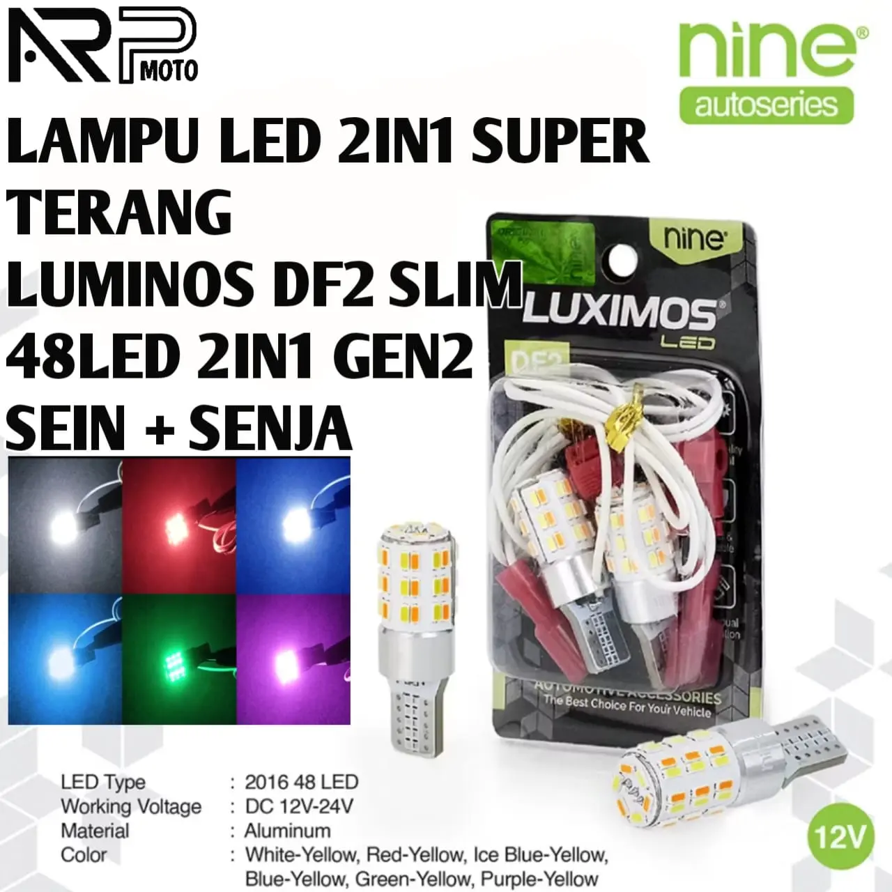 LAMPU SEIN + SENJA 2 MODE SLIM SUPER TERANG 48LED 2 IN 1 LUMINOS DF2 SEIN DAJJAL DAKJAL DAJAL UNIVERSAL PNP SEMUA MOTOR NMAX AEROX MIO SPORTY SMILE SOUL CBR NINJA KLX PCX