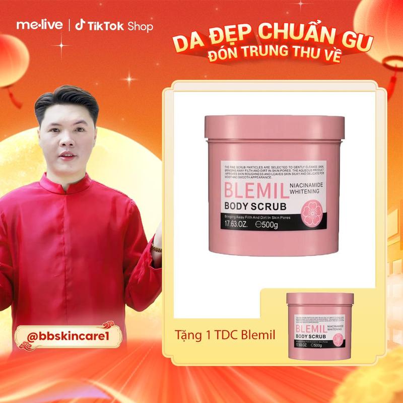 [KOL Vũ Thái Bình] [Mua 1 Tặng 1] Tẩy Tế Bào Chết Kiêm Sữa Tắm Hỗ Trợ Trắng Da Blemil #Mùi Cherry 500g