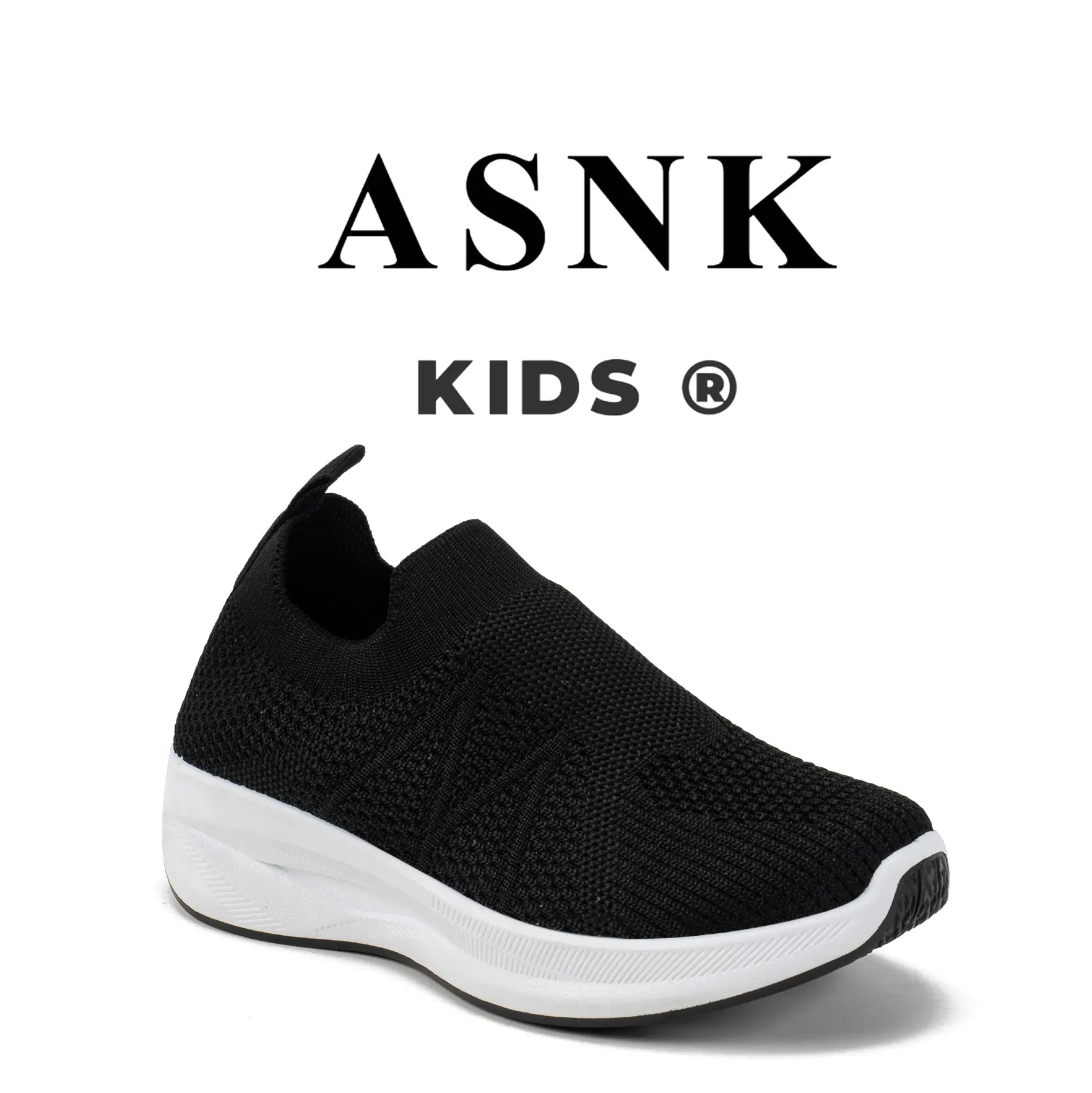 ASNK.SEVEN_DAY SEPATU RAJUT SNEAKERS ANAK-ANAK UNTUK USIA 3-12 TAHUN / BOY & GIRL WM2323 HITAM Fashion
