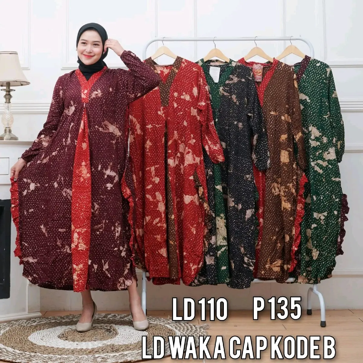 LONGDRES WAKA BATIK CAP//LONGDRES SUPER PREMIUM//LONGDRES CANTIK//LONGDRES BAHAN RAYON