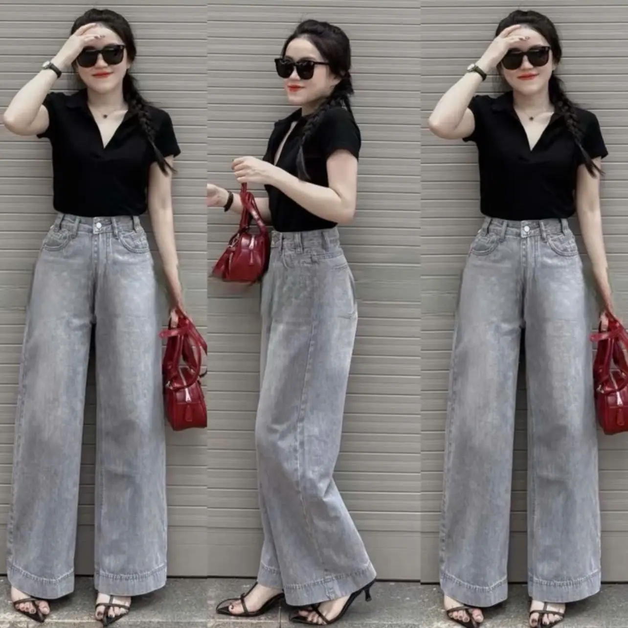 [XẢ KHO  -9 MÀU HOT ]XS-XL Jean Suông Trơn Cạp Cao Bagic Dễ Phối Đồ,  Che Khuyết Điểm | BigBuy360 - bigbuy360.vn