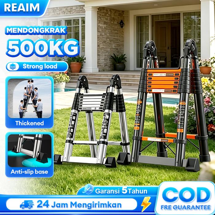 Tangga Ramp Portable Promo 【Daya Tahan Beban Sangat Kuat】Tangga lipat teleskopik multifungsi ...
