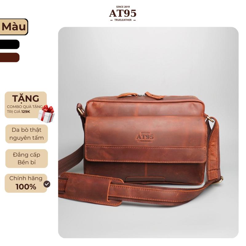 Cặp ipad 02 da bò thật da bò sáp cao cấp Nam CAP02 AT95 shoulder bag - messenger bag