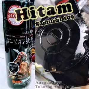 Samurai Paint Black 109 Hitam Mengkilap Gloss Glossy 400ml Cat Pilok Tahan Bensin sepeda motor